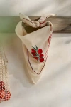 Elizabeth Gillett Embroidered Tomato Cotton Bandana In Red