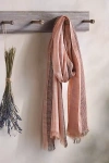 Elizabeth Gillett Fringed Stripe Scarf In Orange