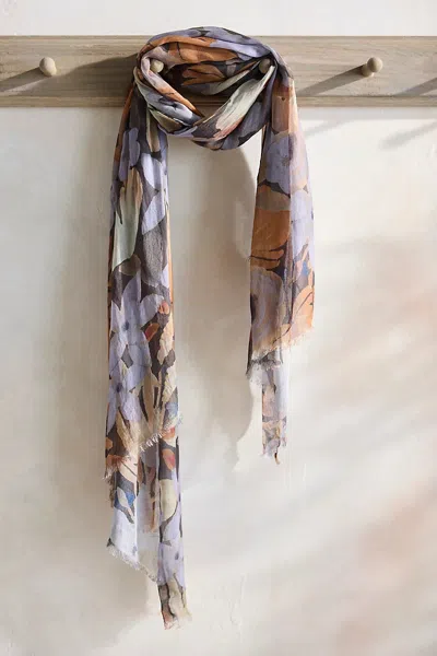 Elizabeth Gillett Painter's Bouquet Scarf In Blue