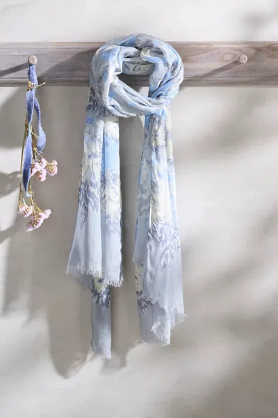 Elizabeth Gillett Tess Floral Scarf In Blue
