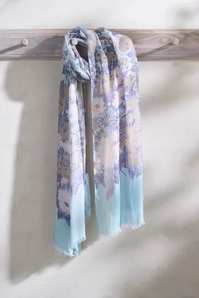 Elizabeth Gillett Tess Floral Scarf In Green