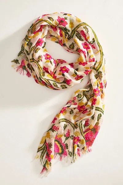 Elizabeth Gillett Vining Floral Scarf In Pink