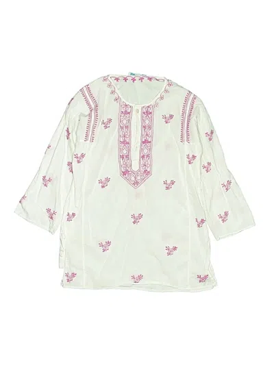 Pre-owned Elizabeth Hurley Kids' 3/4 Sleeve Blouse In White
