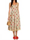 Elizabeth James The Label Alice Feminine Midi Dress In Teardrop Floral In Multi