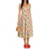 Elizabeth James The Label Alice Feminine Midi Dress In Teardrop Floral In Multi