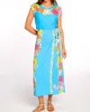 Elizabeth James The Label Aqua Wildflower Jackie Top In Blue In Blue