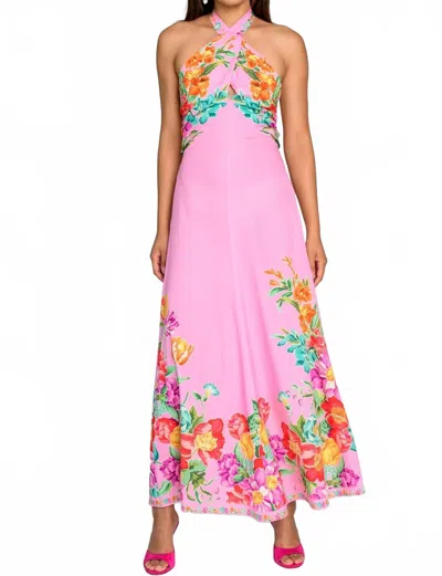 Elizabeth James The Label Aubrey Dress In Tulip Tapestry Cotton Candy In Pink