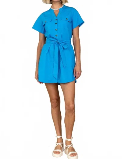 Elizabeth James The Label Austin Mini Dress In Mykonos Blue