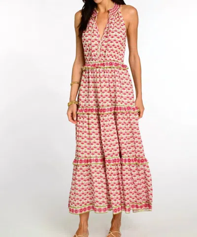 Elizabeth James The Label Ava Dress In Fan Flower In Pink