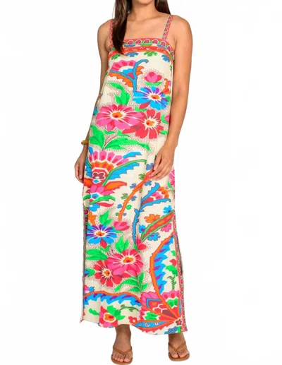 Elizabeth James The Label Betsy Midi Dress In Scroll With It In Multi