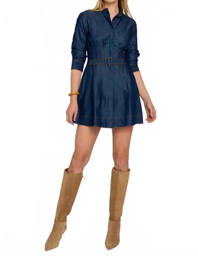 Elizabeth James The Label Cameron Mini Dress In Denim In Multi