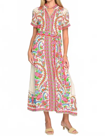 Elizabeth James The Label Carlisle Midi Dress In Scroll With It In Multi