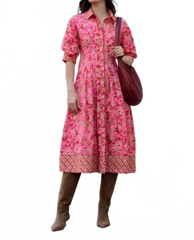 Elizabeth James The Label Carter Dress In Grandeur Cherry In Pink