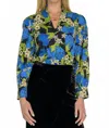 Elizabeth James The Label Chloe Top In Night Bloom In Multi