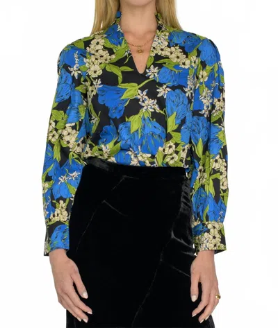 Elizabeth James The Label Chloe Top In Night Bloom In Multi