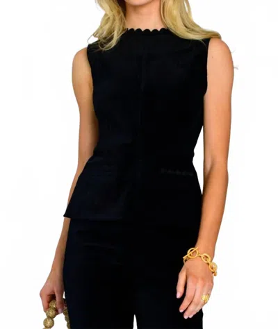 Elizabeth James The Label Claire Peplum Top In Solid Black