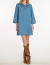 Elizabeth James The Label Denim Taylor Dress In Blue In Blue