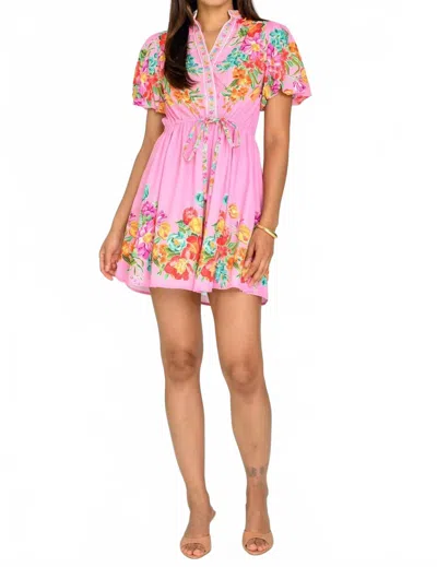 Elizabeth James The Label Edie Mini Dress In Tulip Tapestry - Cotton Candy In Multi