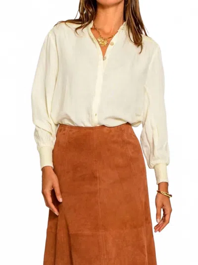 Elizabeth James The Label Emily Button Down Top In Brown