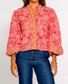 Elizabeth James The Label Emily Top In Grandeur Cherry In Multi