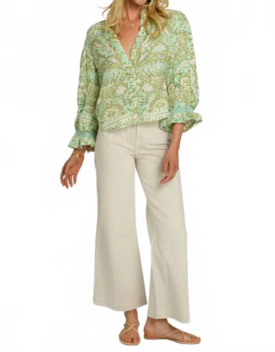 Elizabeth James The Label Emily Top In Lime In Green