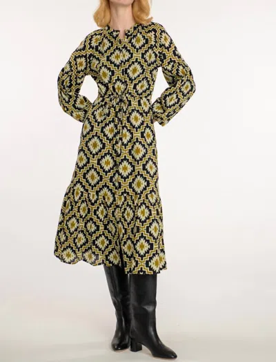 Elizabeth James The Label Emory Long Dress In Patch In Multi