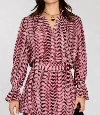 Elizabeth James The Label Farrow Top In Abstract In Pink