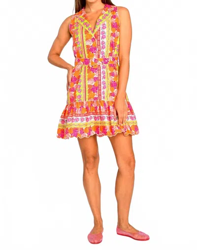 ELIZABETH JAMES THE LABEL FLEUR MINI DRESS IN ROSEBUD RIBBON STRIPE