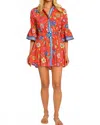Elizabeth James The Label Frances Dress In Spring Flower Poppy In Multi
