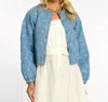 Elizabeth James The Label Frankie Bomber Jacket In Denim In Multi