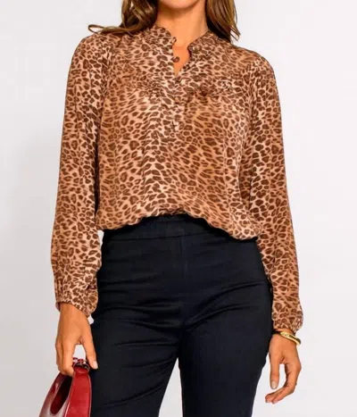 Elizabeth James The Label Hannah Top In Animal In Multi