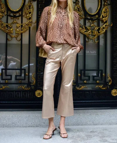 Elizabeth James The Label Hannah Top In Leopard In Multi