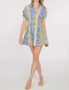 Elizabeth James The Label Haynes Mini Dress In Spring Stripe In Multi
