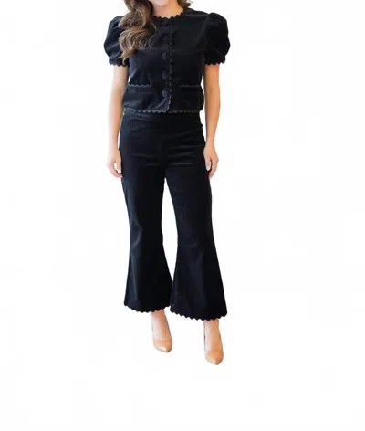 Elizabeth James The Label Jojo Flare Pants In Black Velvet