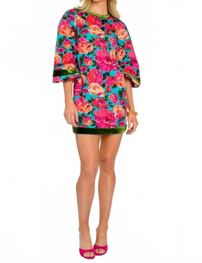 Elizabeth James The Label London Mini Dress In Vintage Roses In Multi