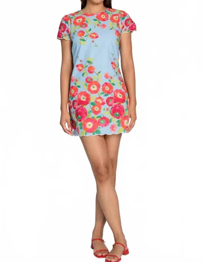 Elizabeth James The Label Louisa Dress In Poppy Patch Blueberry In Animal Print