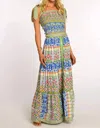 Elizabeth James The Label Mae Skirt In Spring Mixed Stripe In Green