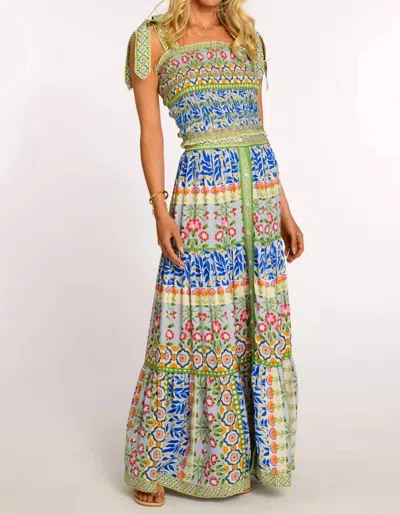 Elizabeth James The Label Mae Skirt In Spring Mixed Stripe In Green