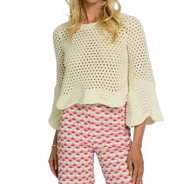 Elizabeth James The Label Nina Cropped Sleeves Sweater In Cream In Neutral