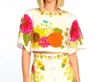 Elizabeth James The Label Paloma Round Neck Top In Ivory In Multi