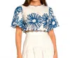 Elizabeth James The Label Paloma Top In Placement Daisies In Multi