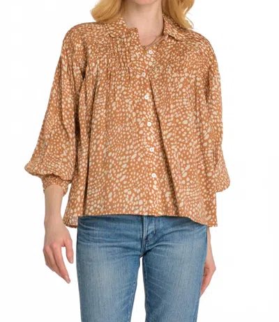Elizabeth James The Label Peyton Top In Hide In Orange