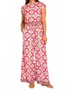 Elizabeth James The Label Presley Pants In Trellis Pink In Red