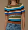 Elizabeth James The Label Rae Sweater In Mix Knit Stripe In Multi