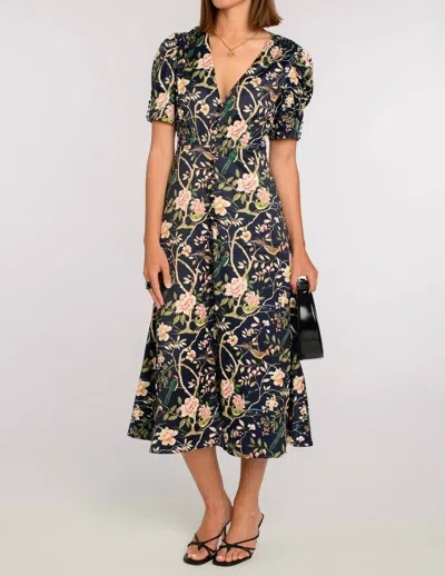 Elizabeth James The Label Reese Dress In Chinoiserie Black In Multi