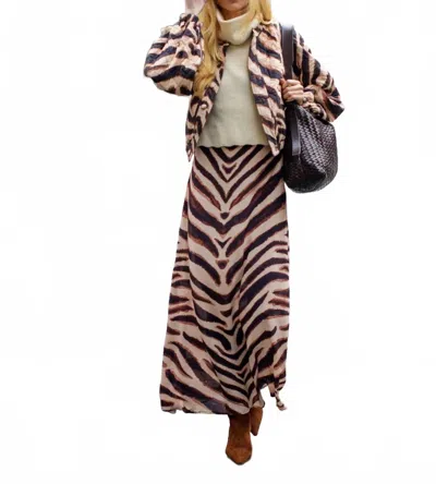 Elizabeth James The Label Reversible Frankie Bomber Jacket In Paisley/zebra In Pink
