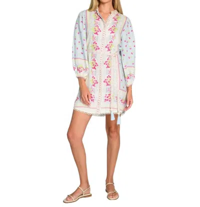 Elizabeth James The Label Sadie Long Sleeve Button Down Dress In Cherries In Multi