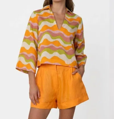 Elizabeth James The Label Sami High Waist Shorts In Orange
