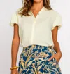 Elizabeth James The Label Short Sleeve Emily Top In Solid Pristine In Gold