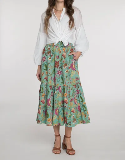 Elizabeth James The Label Surrey Midi Skirt In Exotic Flower